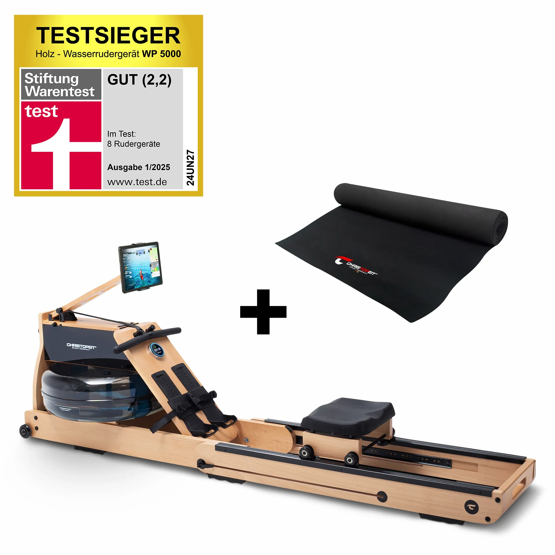Holz - Wasserrudergerät WP 5000 inkl. Matte