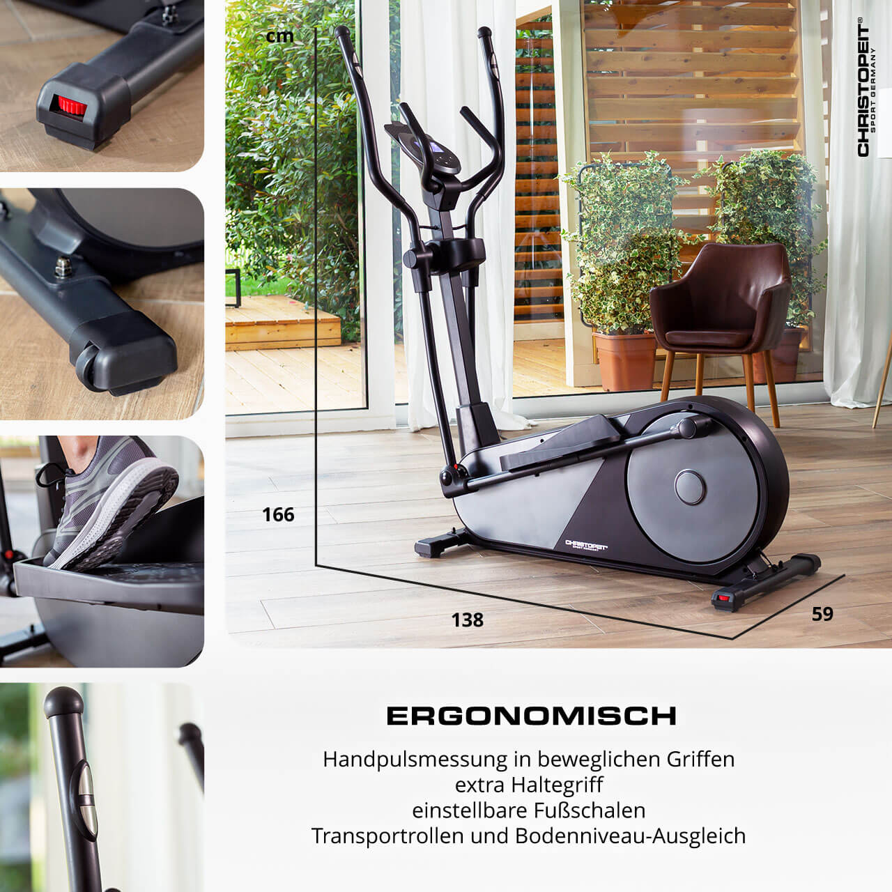 Crosstrainer-Ergometer EL 8000 inkl. Pulsgurt Crosstrainer-Ergometer EL 8000 inkl. Pulsgurt