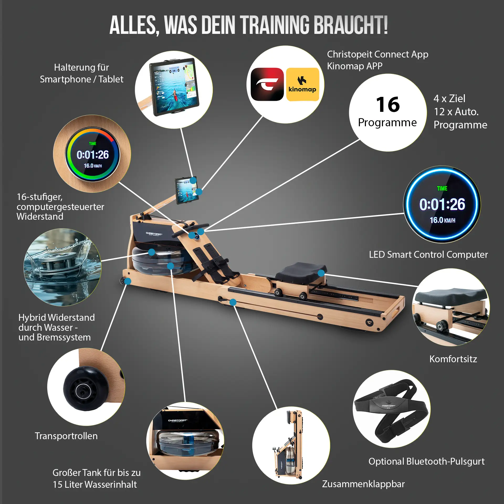 Holz - Wasserrudergerät WP 5000