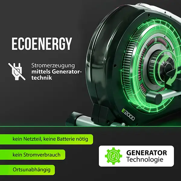 Crosstrainer-Ergometer ECO 2000: 
Energie aus eigener Kraft

