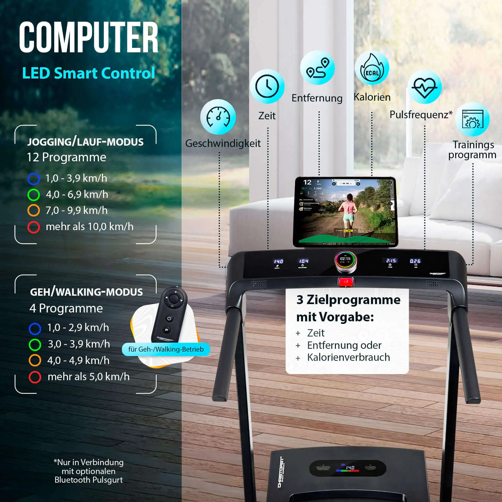 Laufband 2in1 schwarz