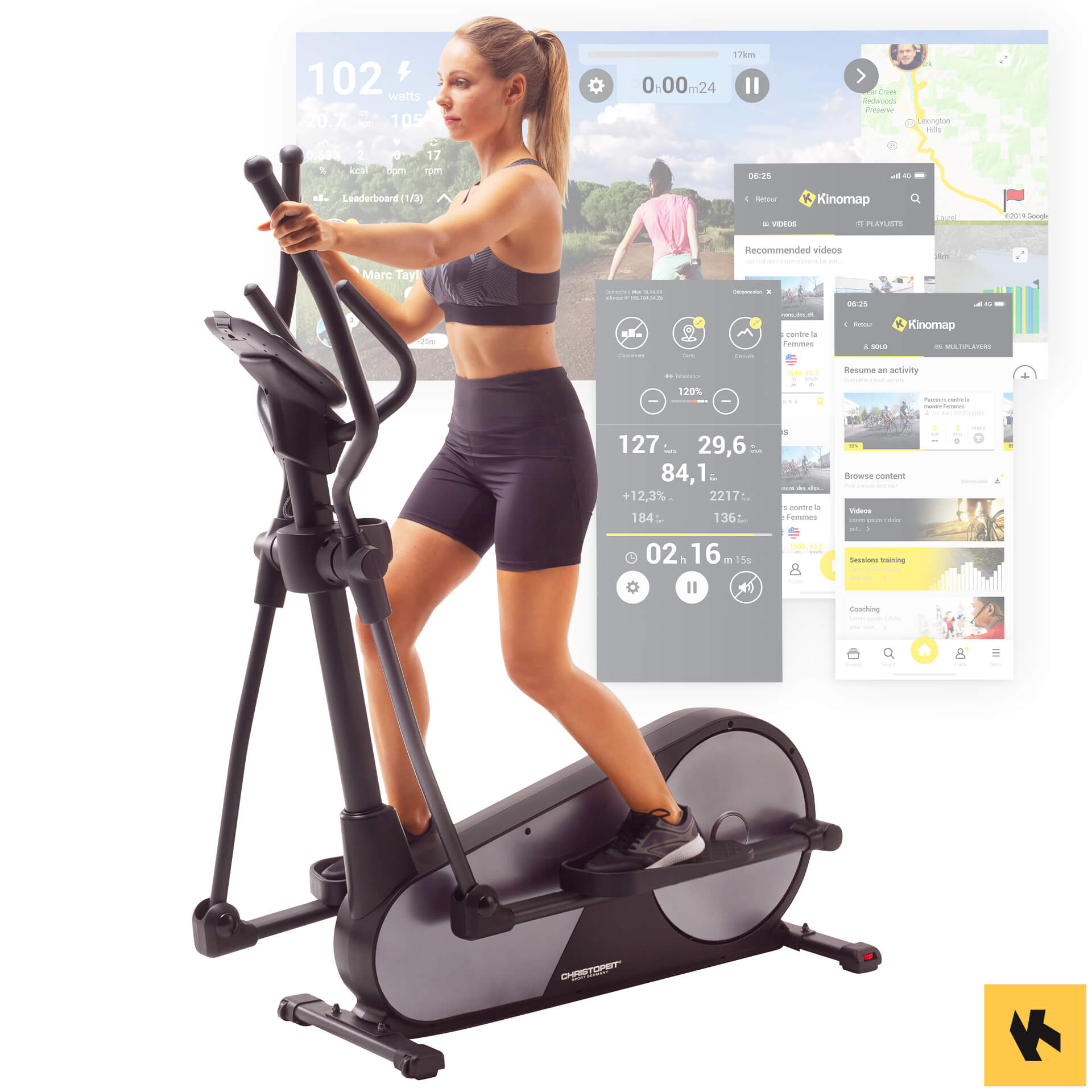 Crosstrainer-Ergometer EL 8000 inkl. Pulsgurt Crosstrainer-Ergometer EL 8000 inkl. Pulsgurt