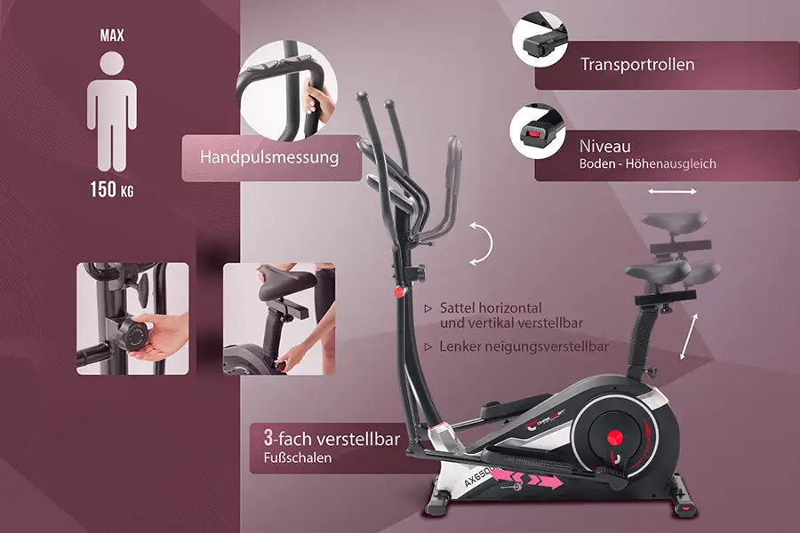 Crosstrainer AX 6500 2in1 Hybrid: Stabil. Sicher. Anpassbar.