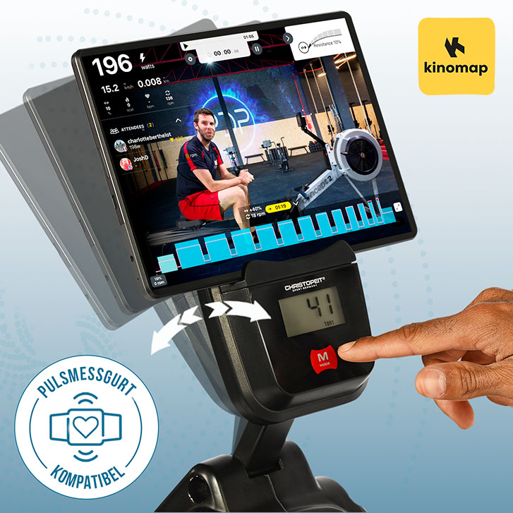 Rudergerät RW 1000: Kinomap App kompatibel