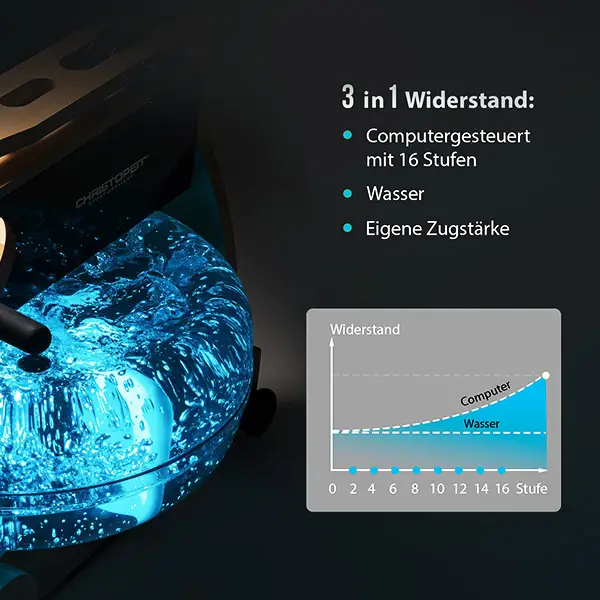 Holz - Wasserrudergerät WP 5000: 3-in-1 Widerstand erleben