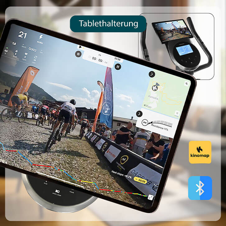 Ergometer EM 8000: Kinomap App kompatibel