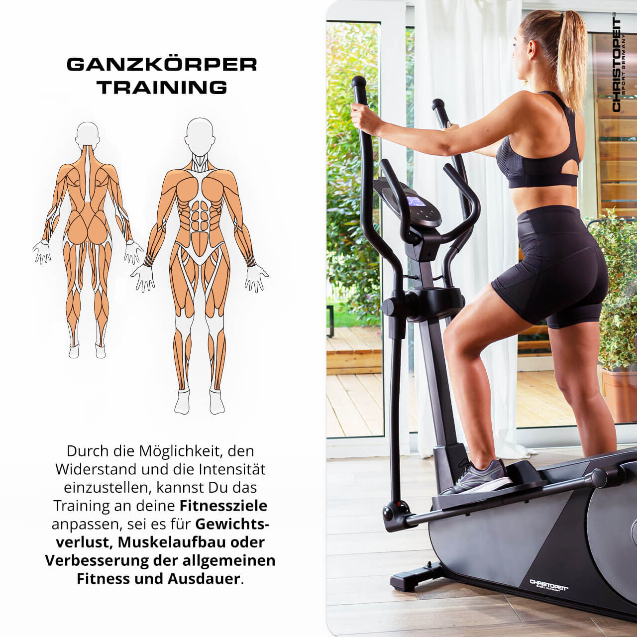 Crosstrainer-Ergometer EL 8000 inkl. Pulsgurt Crosstrainer-Ergometer EL 8000 inkl. Pulsgurt