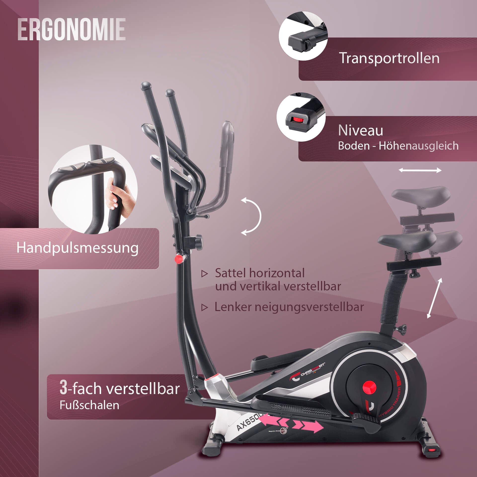 Crosstrainer AX 6500 2in1 Hybrid