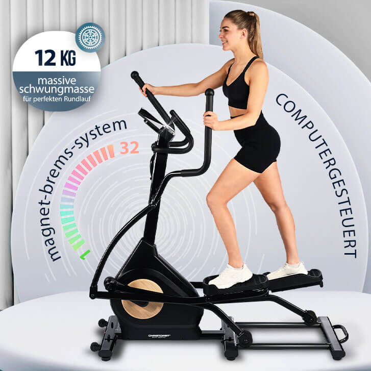 Ellipsentrainer Fit Wheel Pro: Verschleißfreies Magnet-Bremssystem
