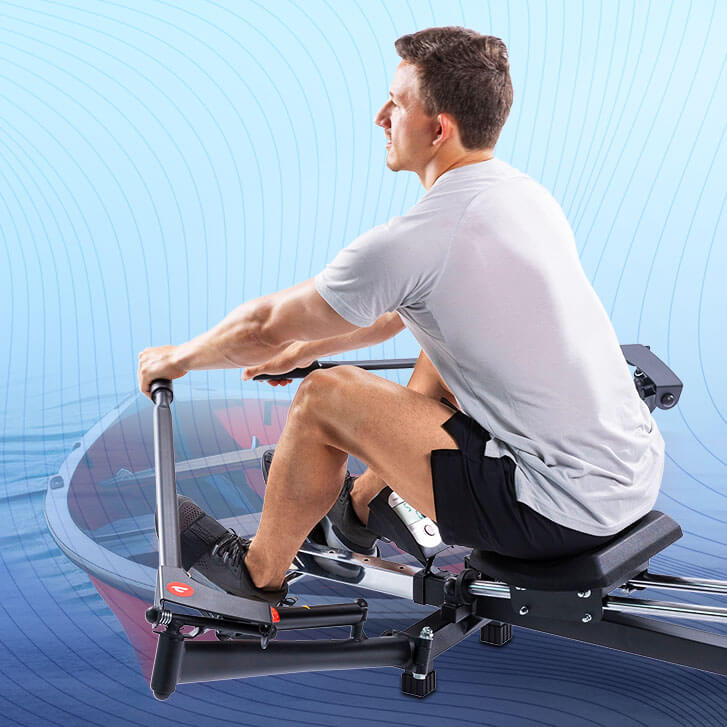 Rudergerät Accord Black: Echte Ruderbewegung