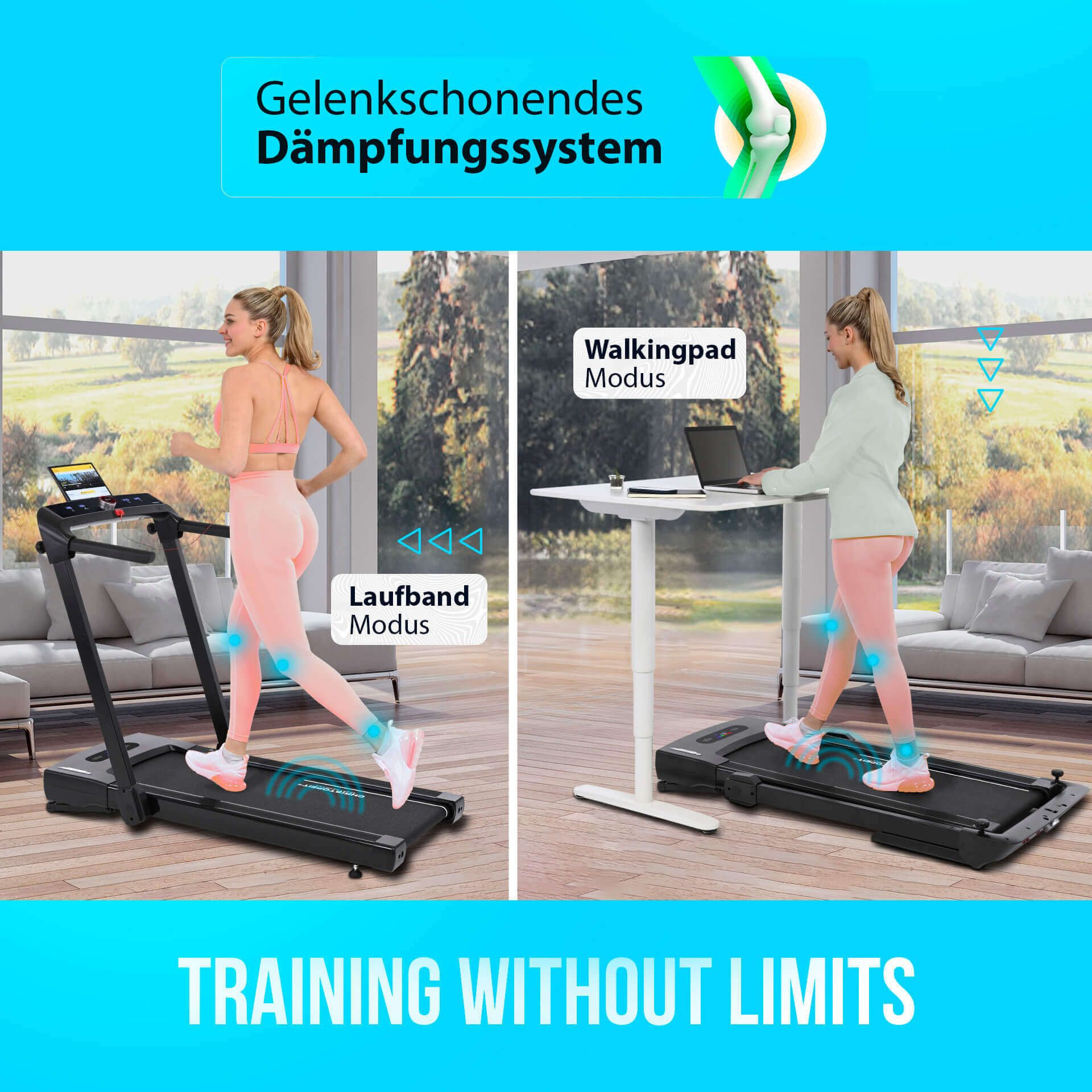 Laufband 2in1 schwarz