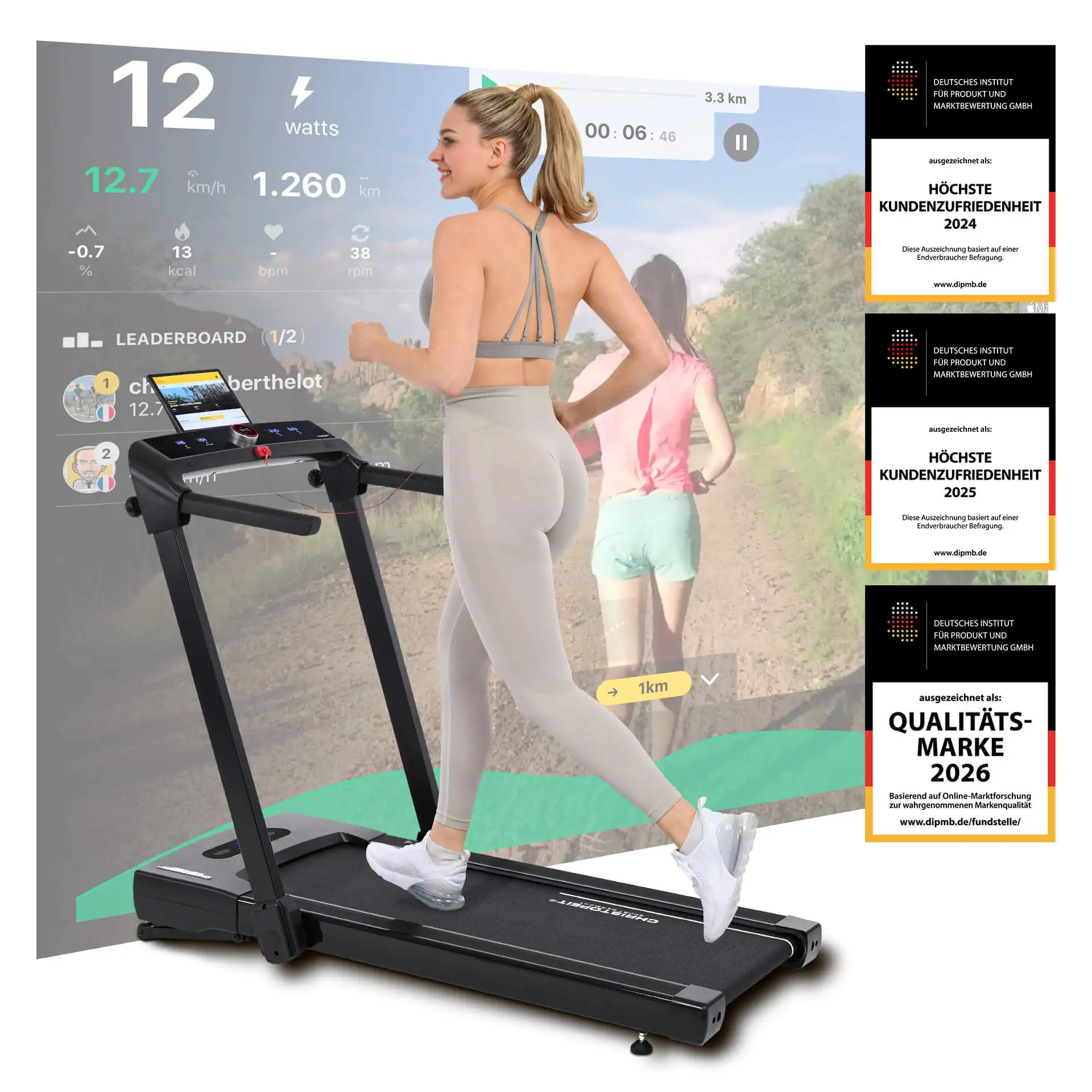 Laufband 2in1 schwarz