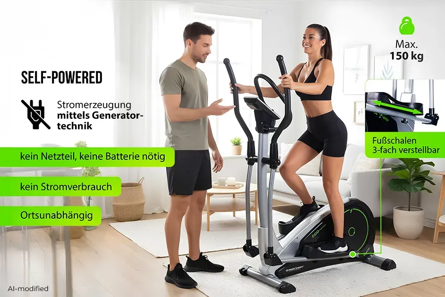 Crosstrainer-Ergometer ECO 2000: Energie aus eigener Kraft