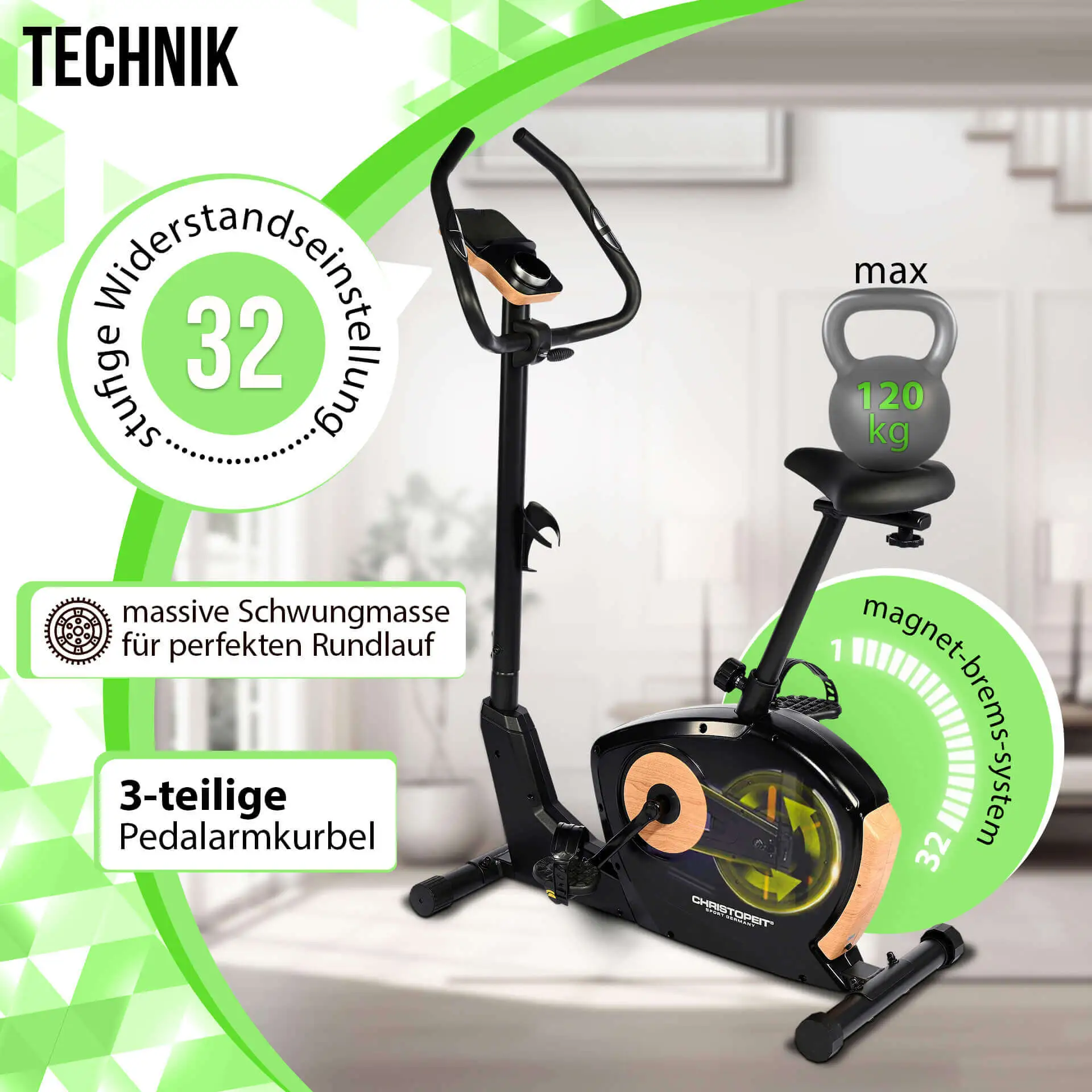 Computrainer Ergometer Heimtrainer Ergometer HT3.1 von Christopeit Sport
